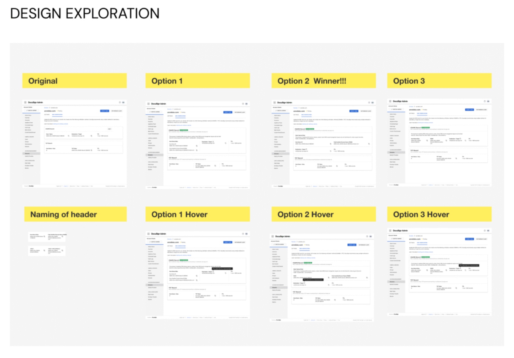 DocuSign admin settings screens