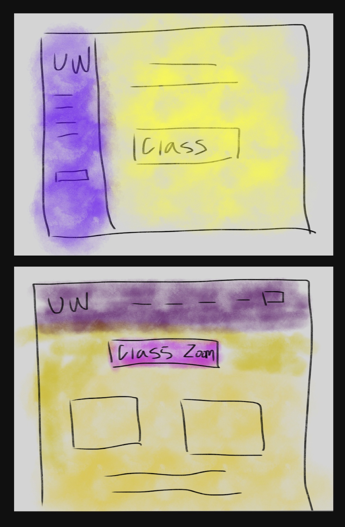 Early mock sketch of the choir platform