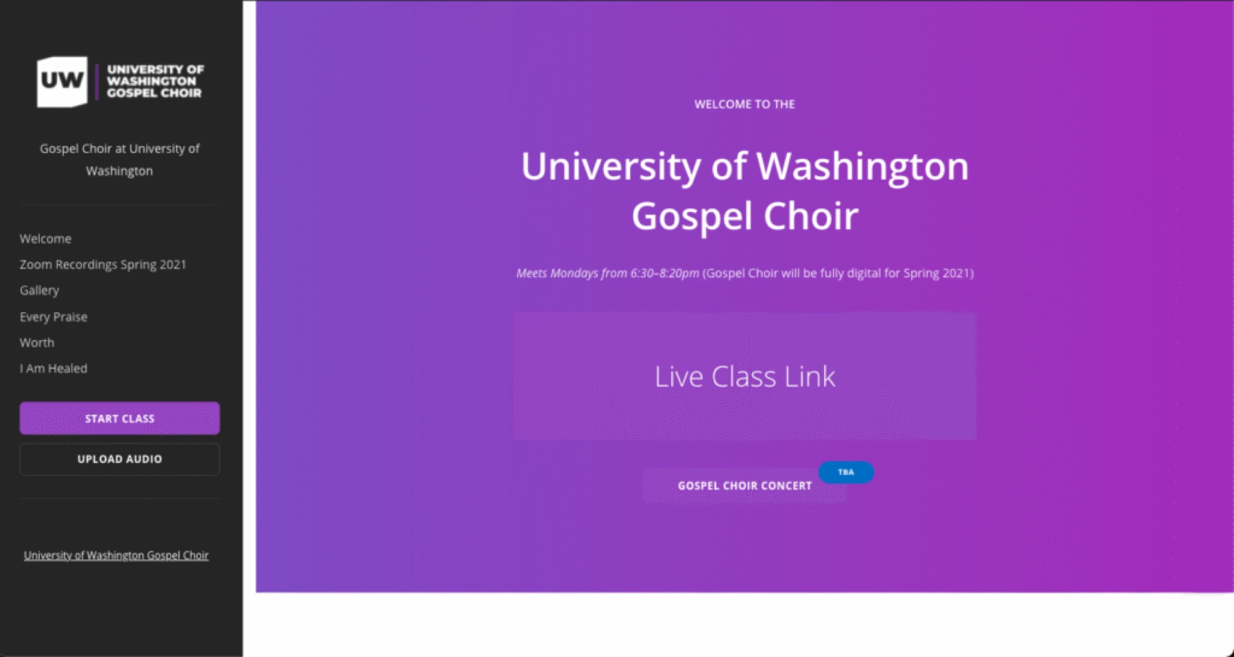 University of Washington choir platform design