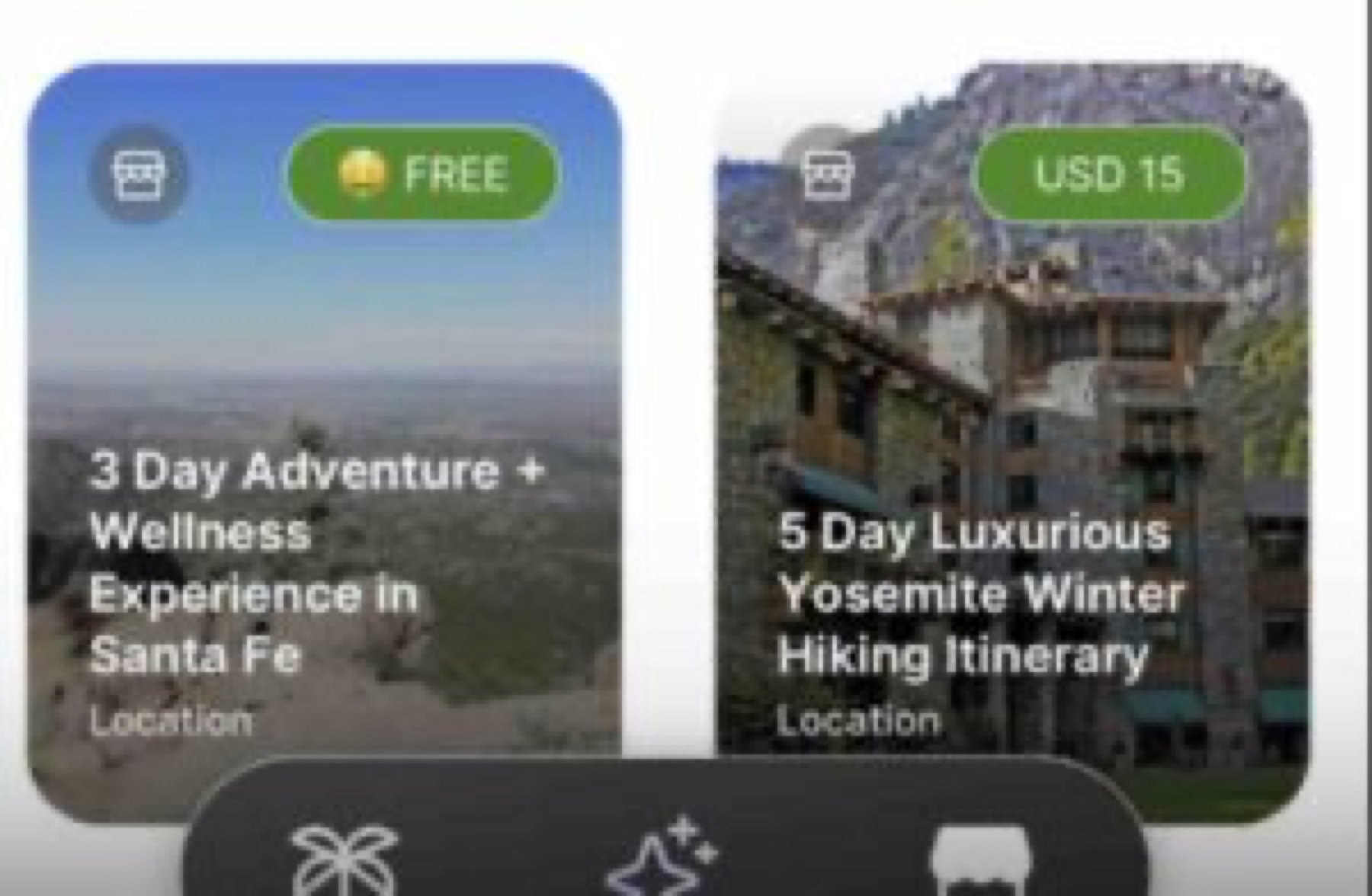 Old trip card with a shop icon instead of the avatar