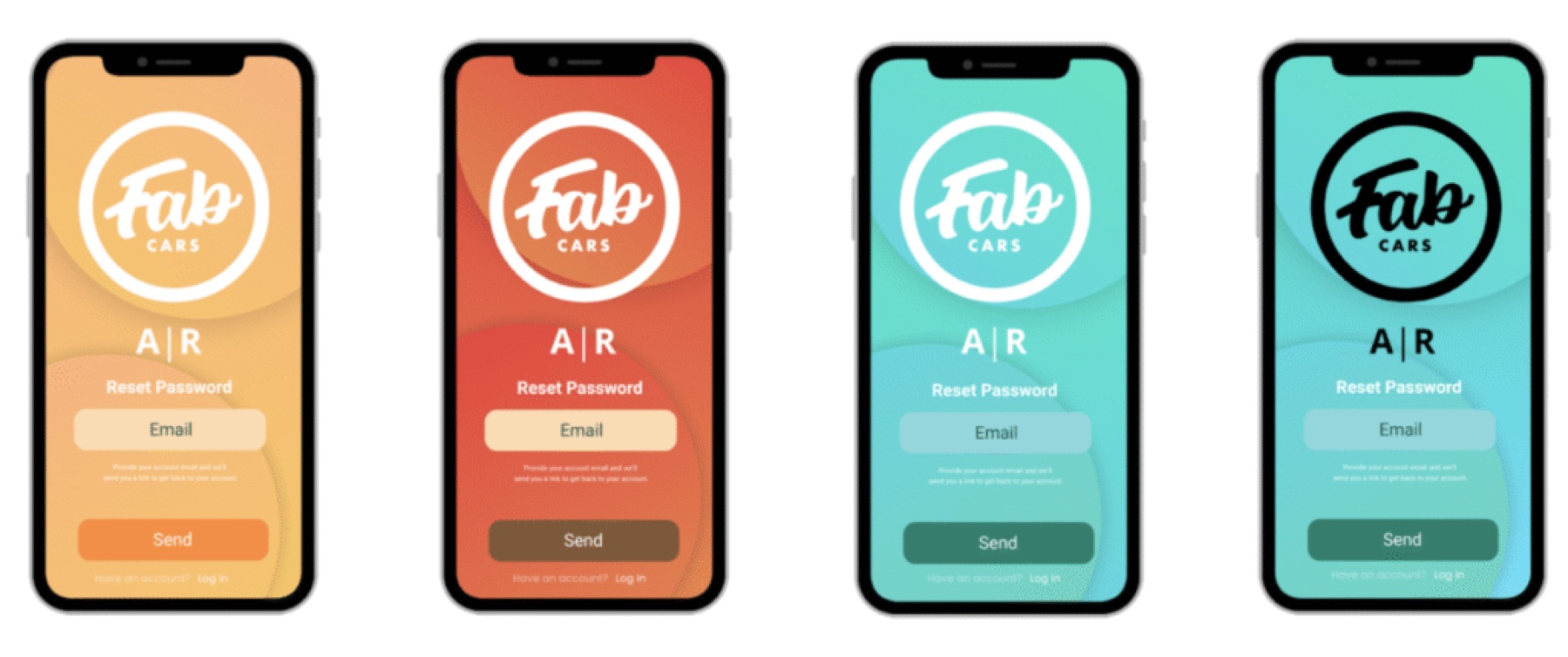 Fabcars AR app design 2